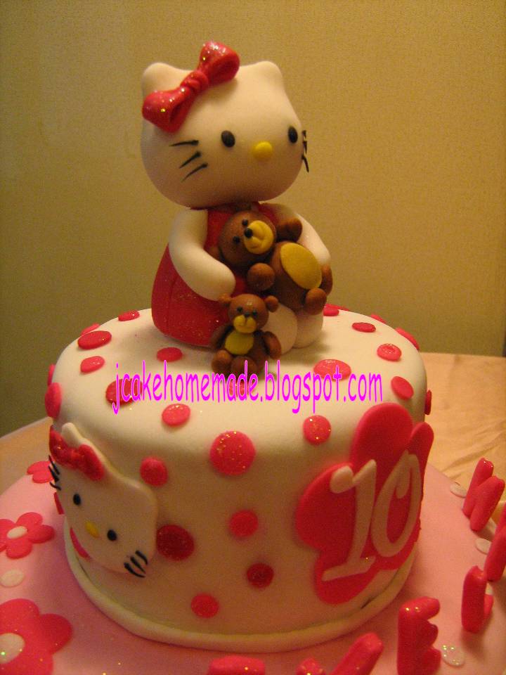 Hello Kitty birthday cake. Happy 10th birthday Evelyn