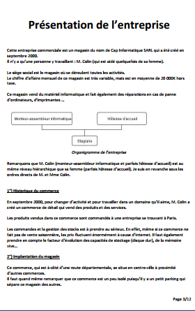 rapport de stage college