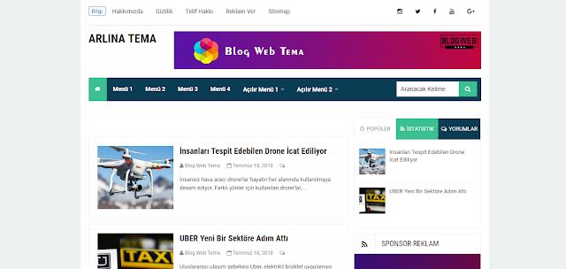 Arlina Türkçe Blogger Teması