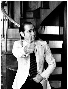 Silvio Berlusconi thumb up in a photo from the 70s