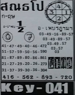 Thai Lottery Bangkok Lion & First Paper 