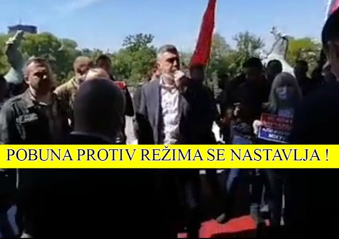 Boško Obradović od ranog jutra nastavio pobunu protiv režima ispred skupštine ODJEKUJE VUČIĆU LOPOVE !