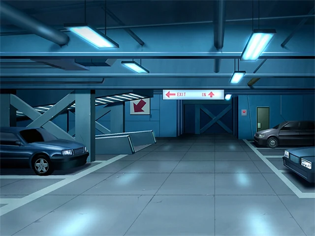 Parking Lot & Three Cars (Anime Background)