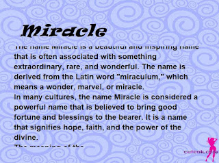 meaning of the name "Miracle"