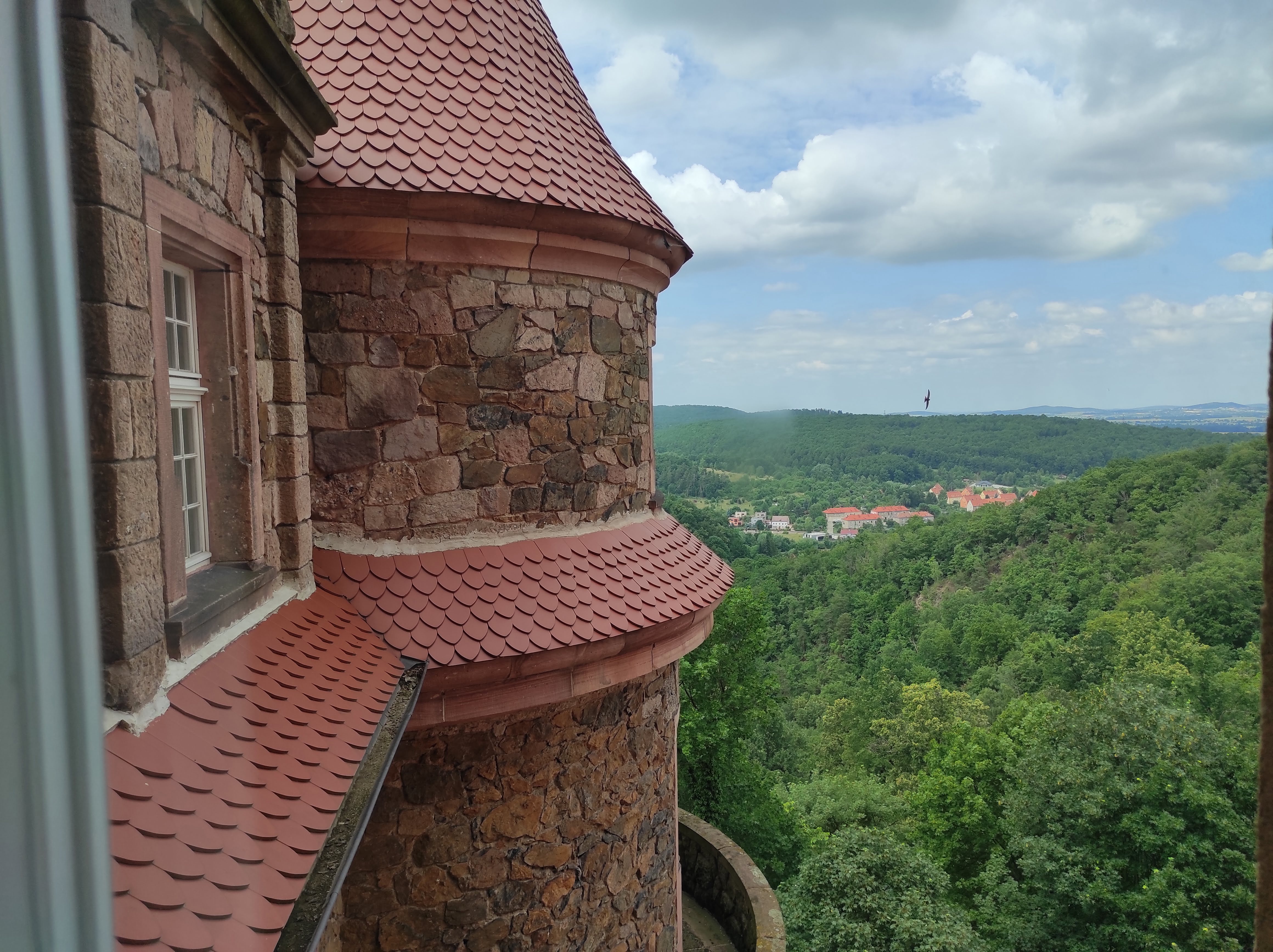 widok z okien zamku Książ