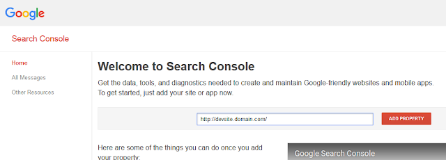 Adding a site to Google Search Console