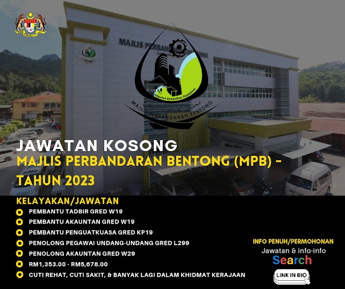 JAWATAN KOSONG MAJLIS PERBANDARAN BENTONG TAHUN 2023