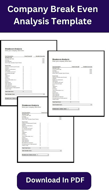 Break Even Analysis Template
