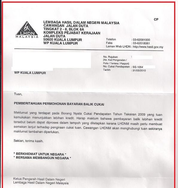 Contoh Surat Menuntut Pembayaran Balik Gst