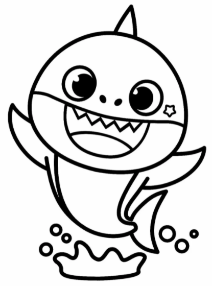 Cute Baby Shark Coloring Pages Download - DANA MILENIAL