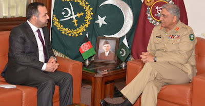 Afghan envoy meets COAS Gen. Bajwa at GHQ