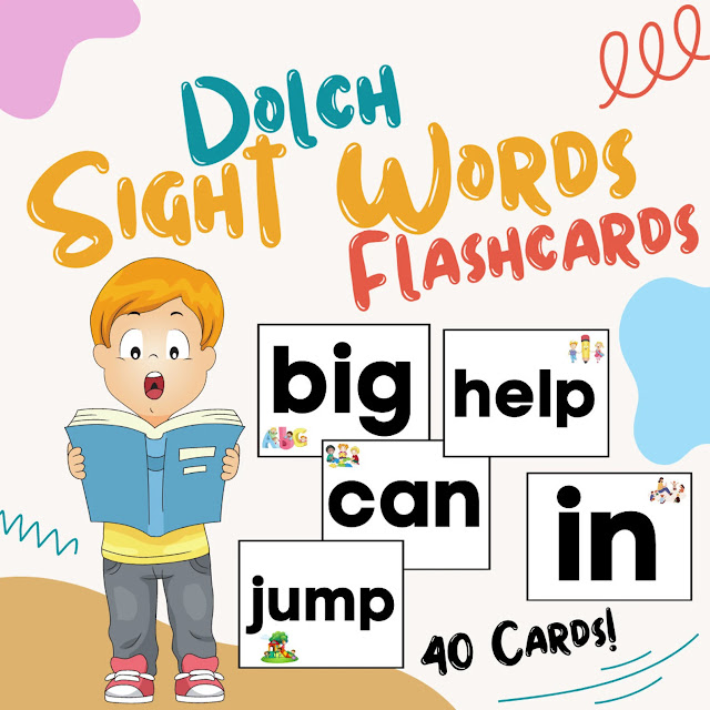 Dolch Pre-K Sight Words Flashcards