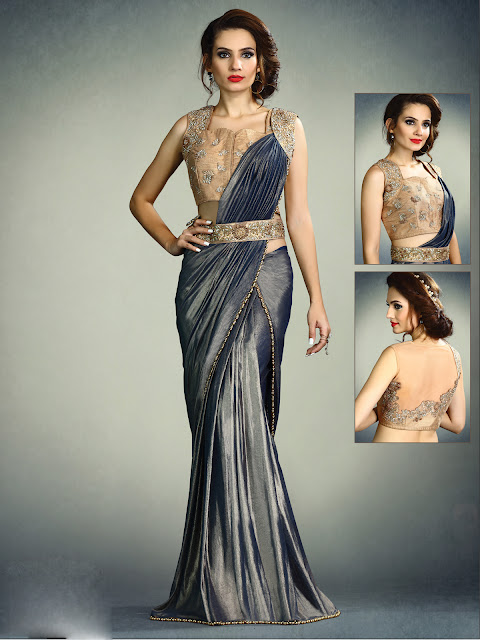 latest designer partywear saree online with free shipping worldwide