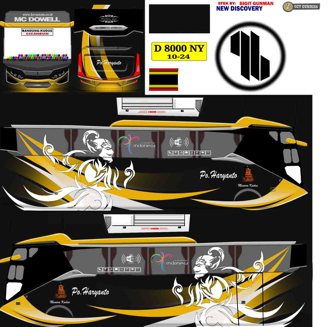 livery bussid bus pertama po haryanto