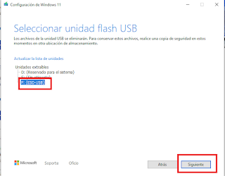 Crear una memoria USB de Windows 11