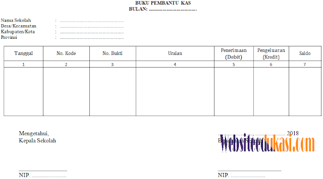 Buku Pembantu Kas (Bos K-4) Terbaru 2018