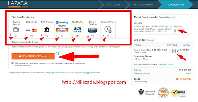LAZADA BAYAR DI TEMPAT