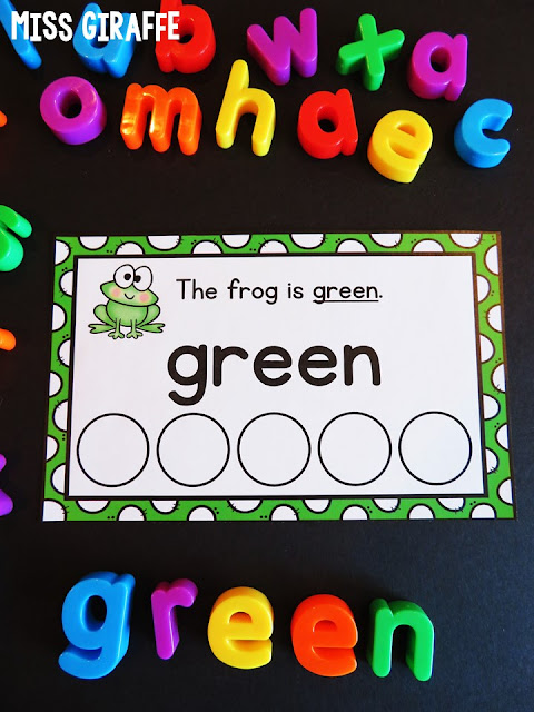 Color words activities kindergarten preschool or even first grade students can enjoy learning how to spell the colors with!