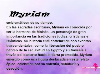 ▷ Significado del nombre Myriam