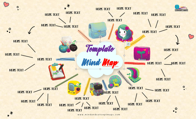 Lettering mind map template in Word