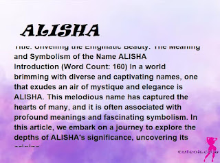 meaning of the name "ALISHA"