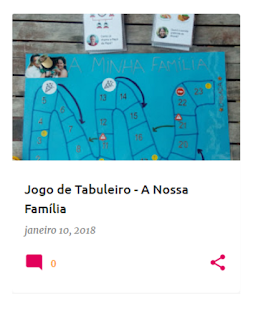 Jogo de tabuleiro feito em cartolina sobre a nossa Família