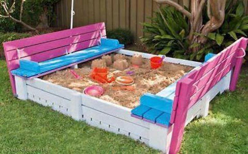 Creative Ideas: DIY project : sandpit with cover made out of pallets 