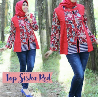 Contoh baju batik remaja + hijab casual simpel