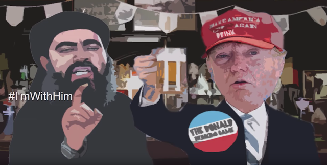 Julia Ebner's 'al-baghdadi with Trump' image, Tedx Talk, October 23, 2016.