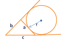 area of triangle given a circle escribing it