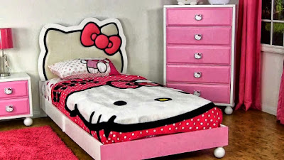 Desain Kamar Tidur Anak Hello Kitty