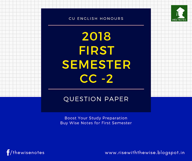 2018 CU English Honours First Semester Question Paper