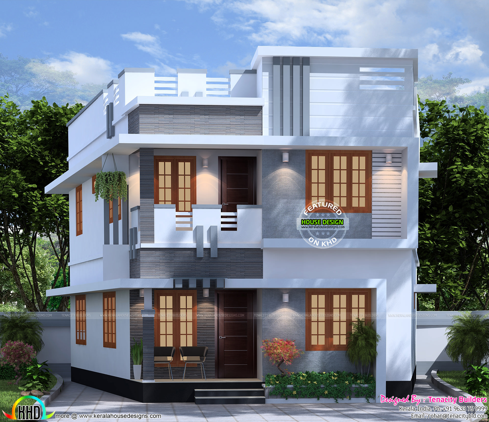 1300 square  feet  4 bedroom house  plan  Kerala  home  