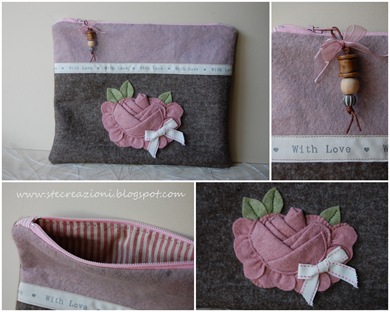 pochette con rosa