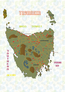 TASMANIA MAP TRACED WITH ADOBE iLLUSTRATOR