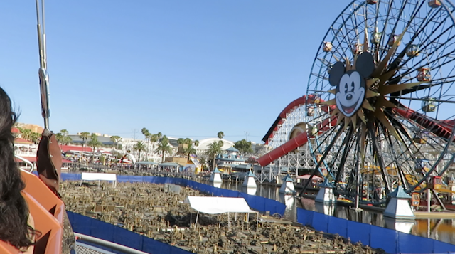 Pixar Pier from the Golden Zephyr Disney California Adventure