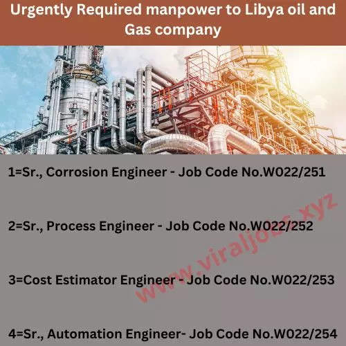 Urgently Required manpower to Libya oil and Gas company