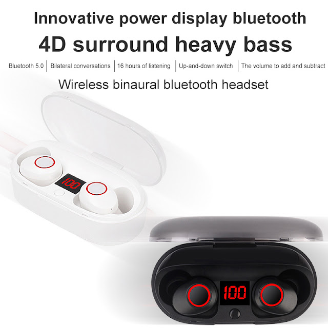 Blutooth 5.0 J29 Wireless Earphone HIFI Stereo Digital Display Handsfree Headset With Charging Box