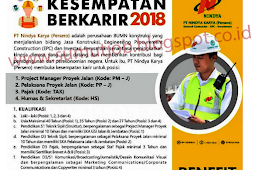LOWONGAN KERJA BUMN BESAR-BESARAN MEDAN DI PT.NINDYA KARYA Persero
