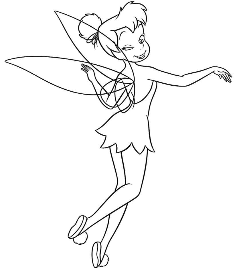 Download Tinkerbell dancing coloring pages >> Disney Coloring Pages