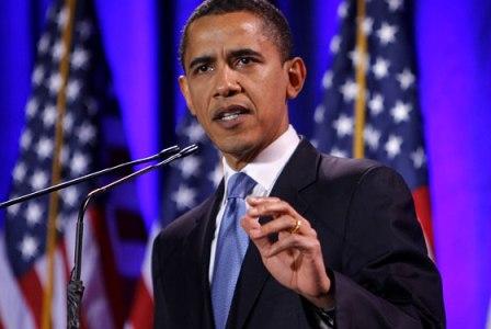 Bin Laden speaks as Obama. President Obama delivers a