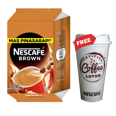 NESCAFE Brown 3-in-1 Coffee 28.5g - Pack of 30 with Free Nescafe Tumbler