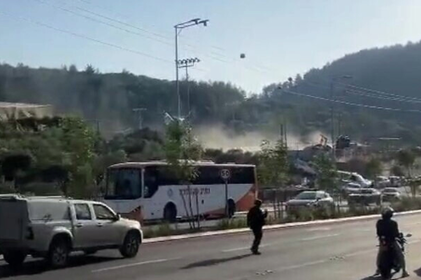 Local de um aparente impacto de drone na cidade de Hurfeish, no norte, 5 de junho de 2024 | Captura de tela: X