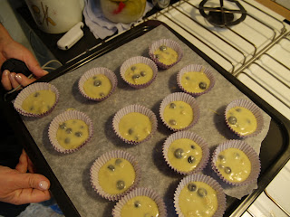 Blåbær cupcakes i forme