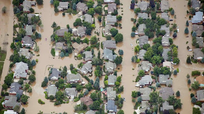 Flood in Colorado USA, global warming, climate change