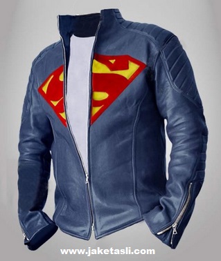 Jual jaket kulit man of steel