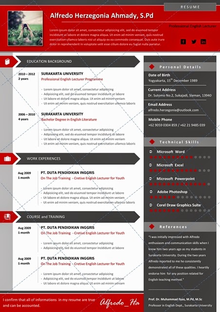 Desain CV Kreatif: Fensta  Contoh CV Profesional untuk 