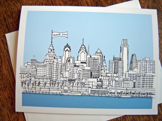 handmade thank you card designs. LOVE the skyline quot;Thank Youquot;