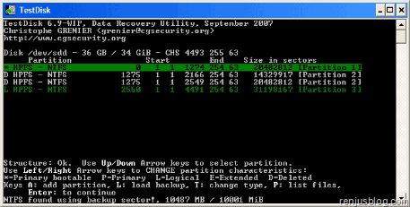 corupted or deleted partition