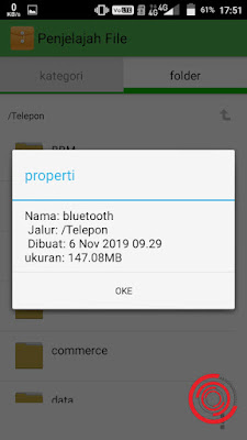 4. Nantinya akan muncul jendela properti, yang akan tertulis ukuran folder tersebut. Jadi semua file yang ada di folder tersebut ukurannya akan terlihat jika kita melihat ukuran folder dimana file terbebut berada